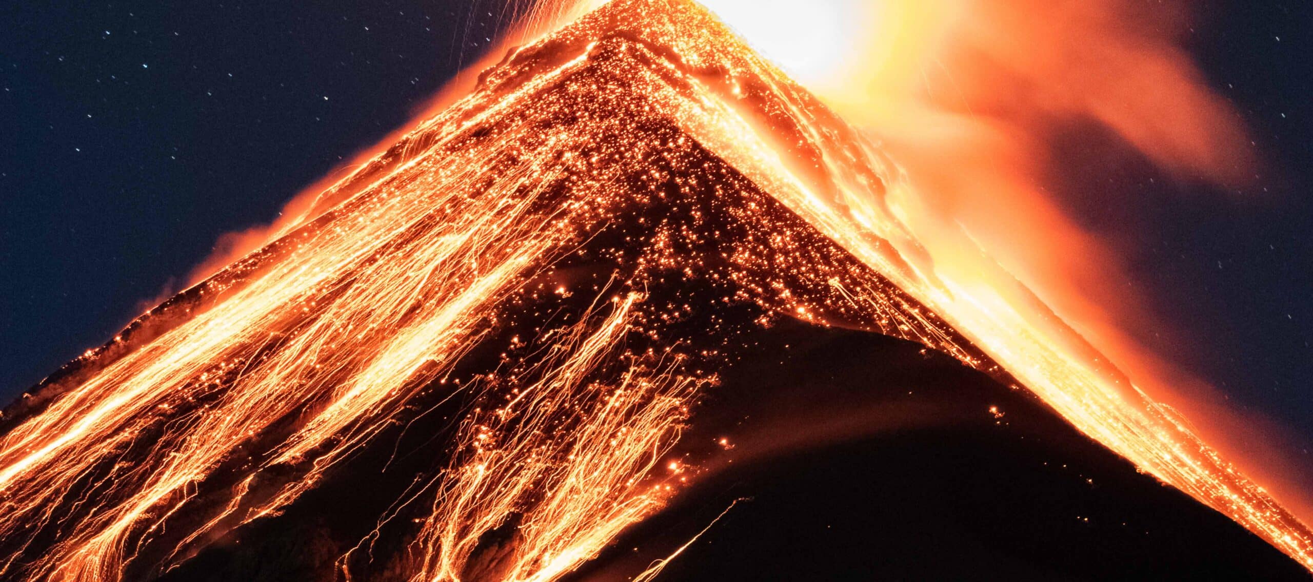 A volcano erupting at night. Article title: Should You Worry About Market Volatility?