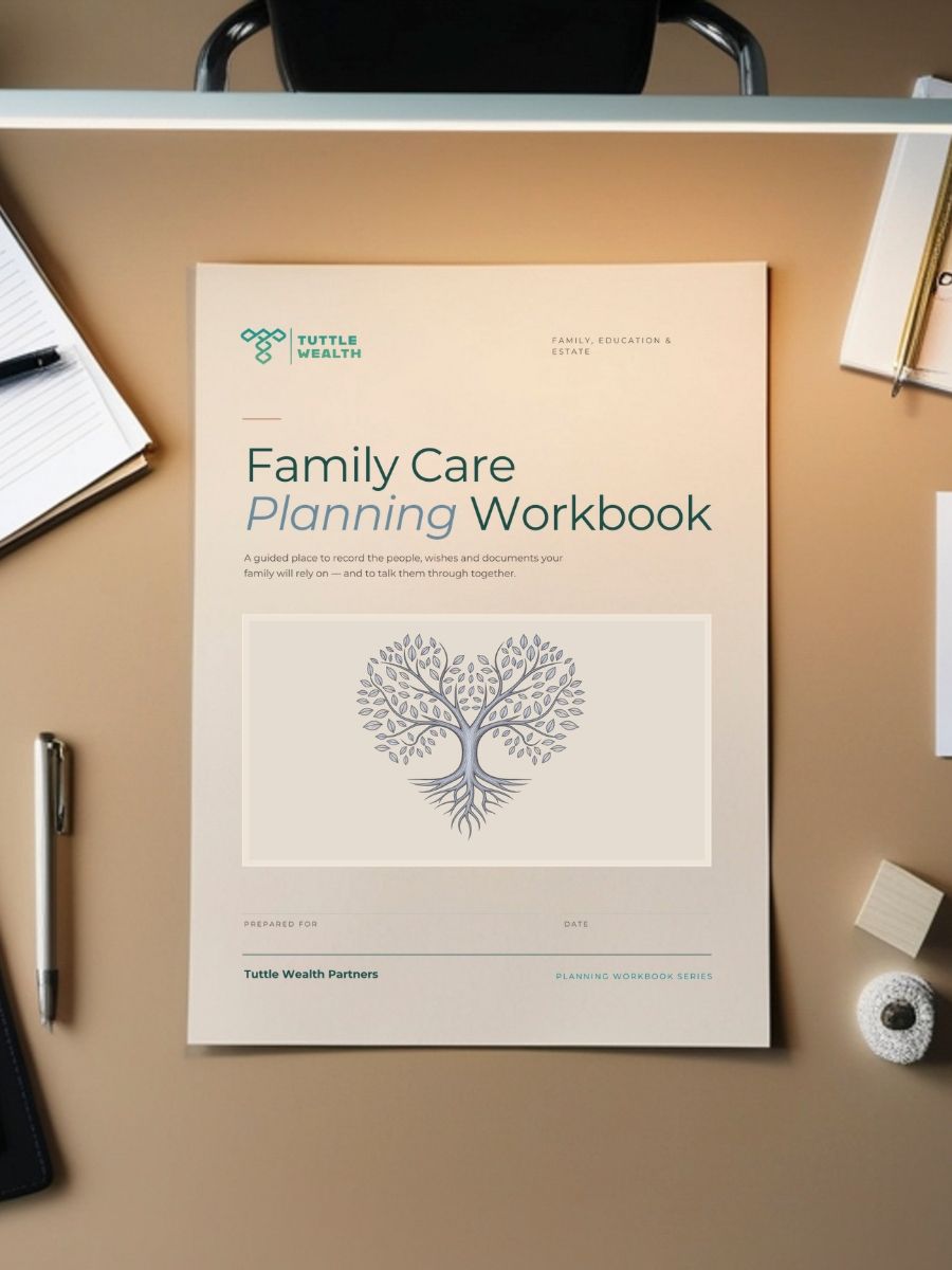 Family care planning photograph accompanying the printable workbook